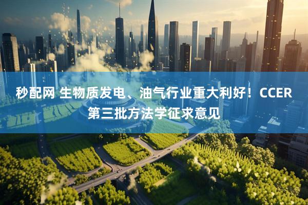 秒配网 生物质发电、油气行业重大利好！CCER第三批方法学征求意见